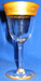 Cordial glass with gold rim. Pattern unknown
